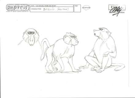 Michel Gaulthier - Dessin original - Papyrus - Le Soleil Noir de Seth (1996) | Catawiki