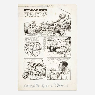 Lot 252 - Maurice Whitman, Kaanga #16 Story Page 18 Original Art (Fiction House, 1951) | Landry Pop Auctions