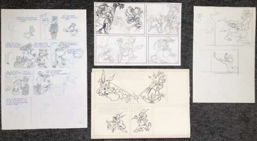 John Bakker  - 4 Originele tekeningen - Dagobert Duck - Broer | Catawiki