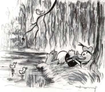 Donald Duck Sucking His Thumb - Original Drawing - Tony Hand Signed - EO | Catawiki