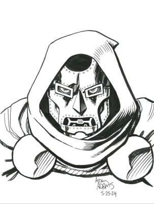 Doctor Doom 9x12 by Arthur Adams