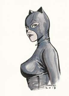 Batman, Catwoman - Original Signed Illustration by Enrico Marini - (2018) | Catawiki