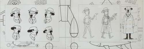 Hergé | Professeur Tournesol Dans la même série que le lot précédent, encre | Millon