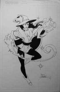 George Perez | DC ENCHANTRESS 11 x 17 PIN UP ILLUSTRATION | Black Line Fever