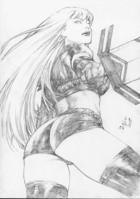 Ed Benes | Illyana - 09"x12" Pencil | Ed Benes