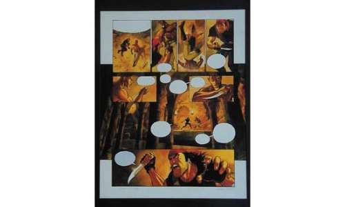 MARINI. " Gipsy ". Gouache en couleurs sur papier pour la planche 44 de | Tessier Sarrou