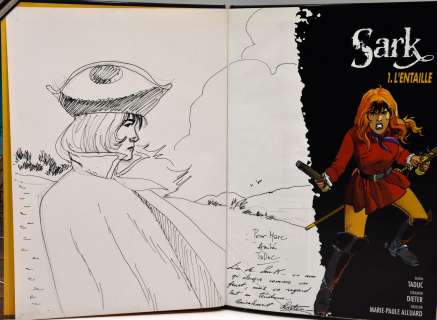 Taduc / Dieter -... | Taduc / Dieter - Dédicaces Sark T1 L’Entaille EO 1990... | Arthema Auction