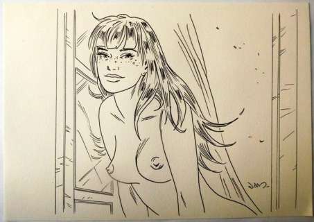 Jim (Terrasson, Thierry)  - Dessin original - Une nuit Ã  Rome - Marie - (2018) | Catawiki