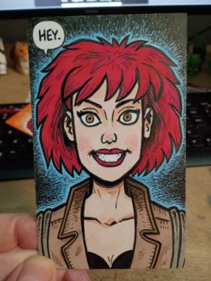 Evan Dorkin Original Eltingville Club Art Mandi Color Sketch Card