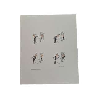 PETIT-ROULET Philippe (Né en 1953) "Bank ". Page muette en 4 dessins originaux, publiée au sein de la revue " The New Yorker ",...