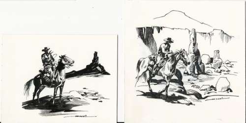 Tex - Virgilio Muzzi - 2x illustrazioni originali  - EO - (1999) | Catawiki