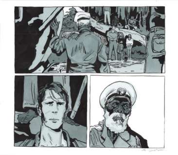 Bastien Vives | Corto Maltese - Dessin issu de l’album "Le jour d’avant" - 08 - H:30 x L:31,5 - Encre et aquarelle - 2025 - | Manjari & Partners