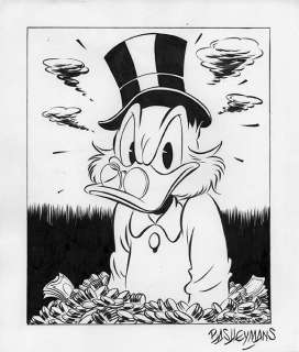 Bas Heymans - Uncle Scrooge - Close Up - Art préliminaire original | Catawiki