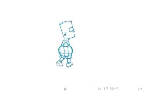 Bart Simpson - The Simpsons, Season 8 - Matt Groening - FOX Production Drawing - Dessiné Ã  la main - (1997/1997) | Catawiki
