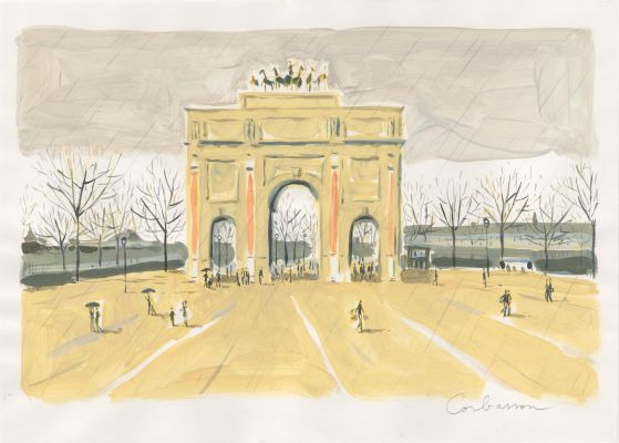Dominique Corbasson | Le Carrousel - Acrylique sur papier | Huberty Breyne Gallery