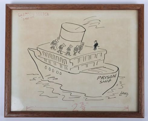 Lot 60 - Original pen and ink cartoon drawing British cartoonist Terence Larry Parkes (1927-2003), known by t | misc / divers