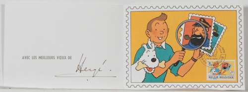 Hergé | Tintin, carte de voeux de 1980 : Reproduction du t… | Banque Dessinée