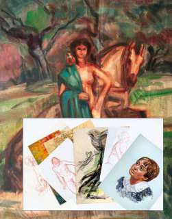 Herbert | La Femme au hibou, huile sur toile 67 x 56 cm. On … | Banque Dessinée