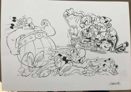 Cirovic, Slavisa   - Dessin original d’annonce pour magazine BD - Astérix & Obélix, Spirou et Fantasio, Gaston Lagaffe | Catawiki