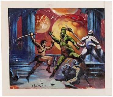 JOHN CARTER WARLORD OF MARS ORIGINAL ART PRELIMINARY PAINTING BY KEN KELLY. | Hake’s