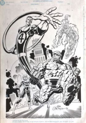 MIKE DE CARLO FANTASTIC FOUR ILLUSTRAZIONE ORIGINALE COVER FANTASTICI QUATTRO | eBay Europe