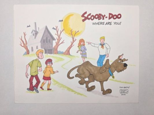 Original Scott Shaw! Signed Scooby Doo Original Colored Drawing 1/1 2012 WOW! | eBay US