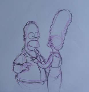 The simpsons - Homer and Marge Simpson  - dessin original | Catawiki