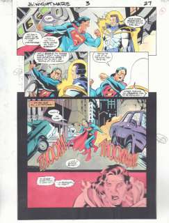 Anibal Rodriguez, Jeff Johnson, John Kalisz | Justice League: a Midsummer’s Nightmare #3 P.27 Color Guide Art - Superman Vs. Know Man - 1996 | Anthony’s Comic Book Art