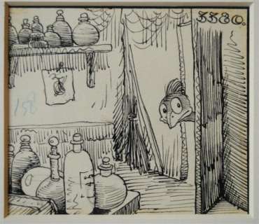 Jean Dulieu: Een rare vogel kijkt om de hoek | Zwiggelaar Auctions