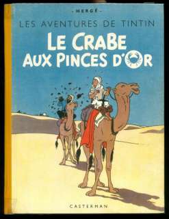 Hergé | TINTIN 09. LE CRABE AUX PINCES D’OR. A23. 1er plat titre en blanc. | Coutau Bégarie