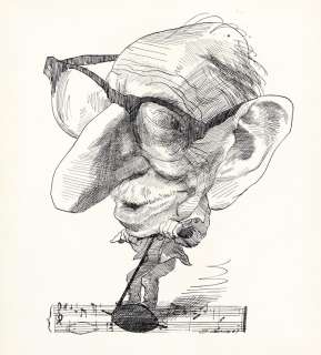 DAVID LEVINE (1926-2009) Igor Stravinsky. (CARICATURE / NEW YORK REVIEW OF BOOKS) | Swann Galleries