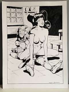 Saint Germain - Illustrazione Originale "Biancaneve con i Nani" Firmata  - Page volante | Catawiki