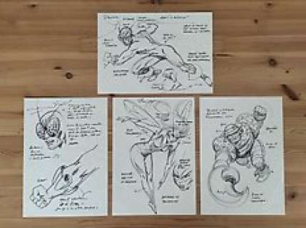  - Mitton, Jean-Yves - 4x Crayonné original - Mikros 