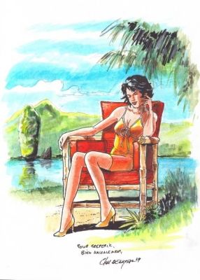 Lot 184 - Denayer. Dessin original dédicacé Wayne | BDEnchères