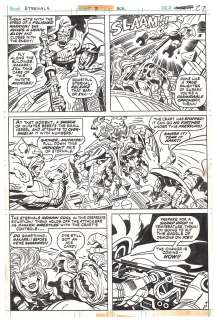 Jack Kirby / Mike Royer - The Eternals #5 p.15 1st APP of Thena and Makkari 1976