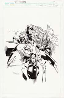 Larry Stroman and Al Milgrom - X-Factor Corner Box Illustration Original Art (Marvel, 1991)....