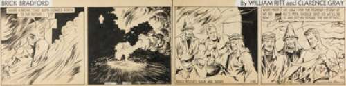 Gray, Clarence - Clarence Gray Brick Bradford Daily Comic Strip dated 1-18-41 (Central Press Association, 1941)....