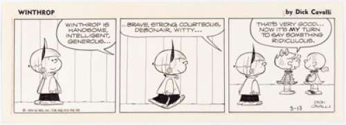 Cavalli, Dick - Dick Cavalli Winthrop Daily Comic Strip Original Art dated 3-13-74 (NEA, 1974)....