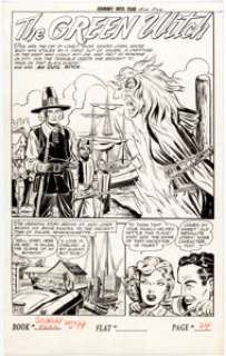 Webb, Robert - Robert Webb (attributed) Journey into Fear #14 Complete 9-Page Story "The Green Witch" Original Art (Superior, 195... (Total: 9 Original Art)