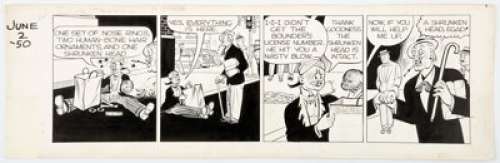 Gould, Chester | Chester Gould Dick Tracy Daily Comic Strip Original Art dated 6-2-50 (Chicago Tribune, 1950). ... | Heritage