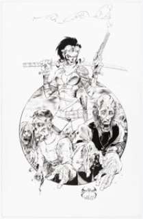 Twenty-first Century Comic Artist - Joe Benitez and Joe Weems Big Wow Comicfest Art Book Pin-Up Illustration Original Art (2013)....