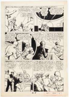 Cazeneuve, Arturo - Arturo Cazeneuve Speed Comics #33 Story Page 5 Captain Freedom and the Young Defenders Original Art (Harvey, 1944)...
