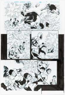 DC Artist - Keith Champagne [Daniel HDR printed blue lines] Green Lantern Corps #62 Story Page 8 Original Art (DC, 2011)....