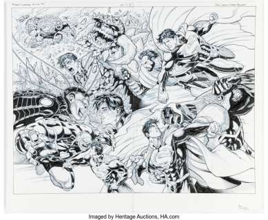 Churchill, Ian - Ian Churchill and Mark Morales Batman/Superman Annual #2 Splash Pages 7-8 Original Art (DC, 2015)....