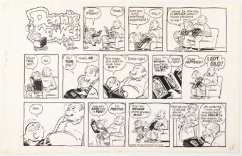 Ketcham, Hank - Hank Ketcham Dennis the Menace Sunday Comic Strip Original Art dated 7-2-67 (The Hall Syndicate, 1967). ...