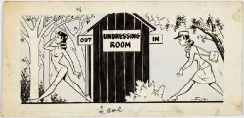 Fox, Gill | Gill Fox - Wartime Single Panel Gag Cartoon Illustration Original Art (c. 1940s).... | Heritage