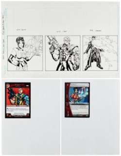 Twenty-First Century Comic Artist - Alex Garner and Mark Irwin Vs. System Marvel Trading Card Illustration Original Art (Upper Deck, 2006-2007)....