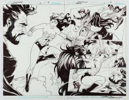 Daniel, Tony - Tony Daniel and Sandu Florea Superman/Wonder Woman #5 New 52 Splash Pages #18-19 Original Art (DC, 2014)....