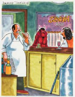 Gag Cartoonist - Dwaine Tinsley - Single Panel Gag Cartoon Illustration Original Art (c. 1990s)....