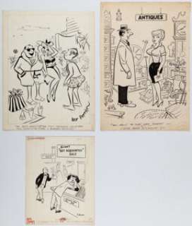 Beaven, Frank - Frank Beaven, Bo Brown, and Art Pottieer - Single Panel Gag Cartoon Illustrations Original Art Group of 3 (Humorama, 1957-1965... (Total: 3 Original Art)